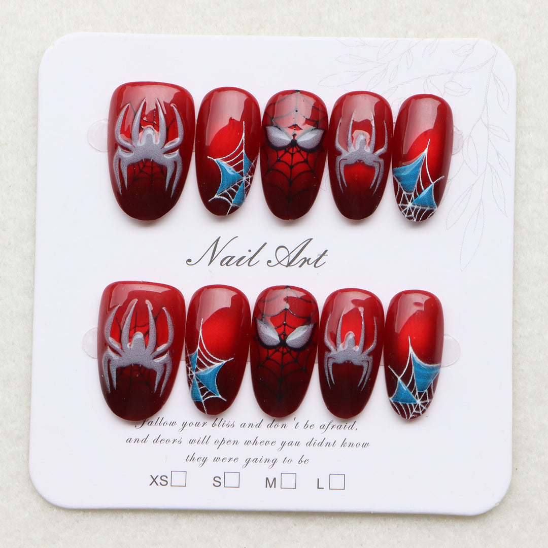 Themenbasierter Spider-Man inspirierter Press-On Nagelkunst Set Karnz