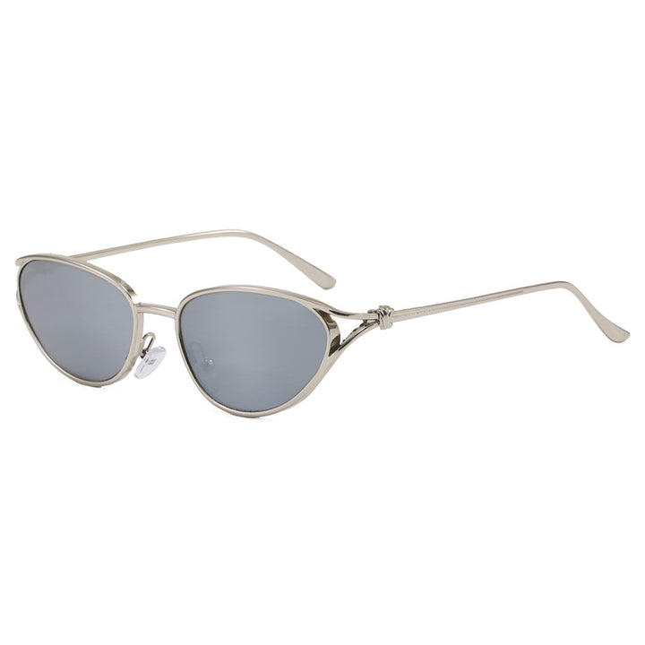 Trendige Cat-Eye Sonnenbrille mit Metallic Rahmen Karnz