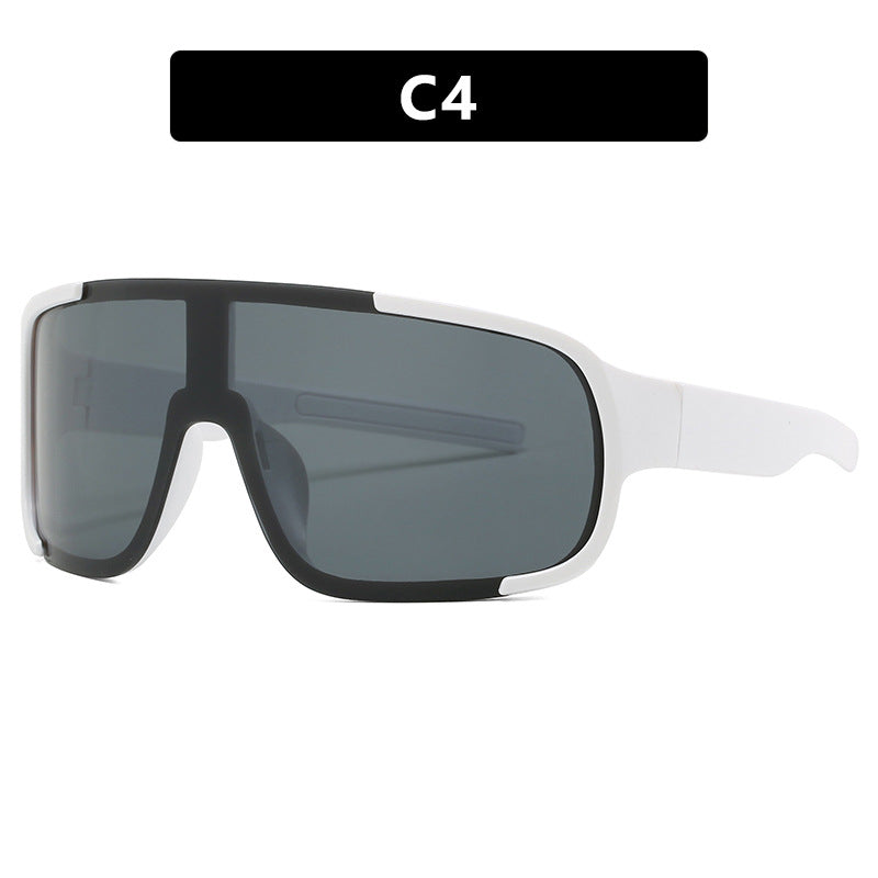 Damen sportliche UV-Schutz-Sonnenbrille mit breiter, aerodynamischer Form Karnz