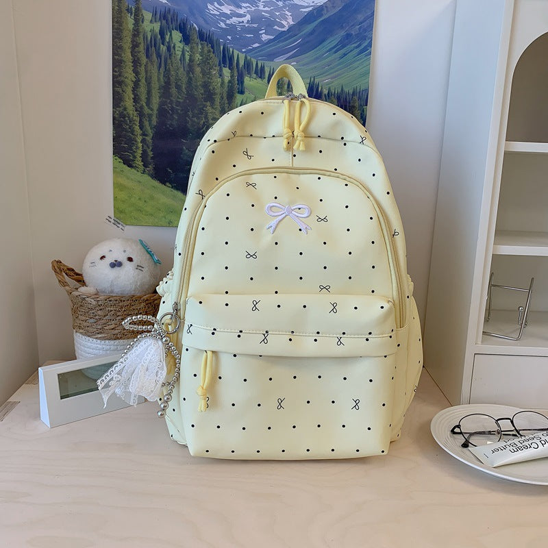 Polka-Dot-Design-Rucksack mit Mehrfachtaschen-Features Karnz