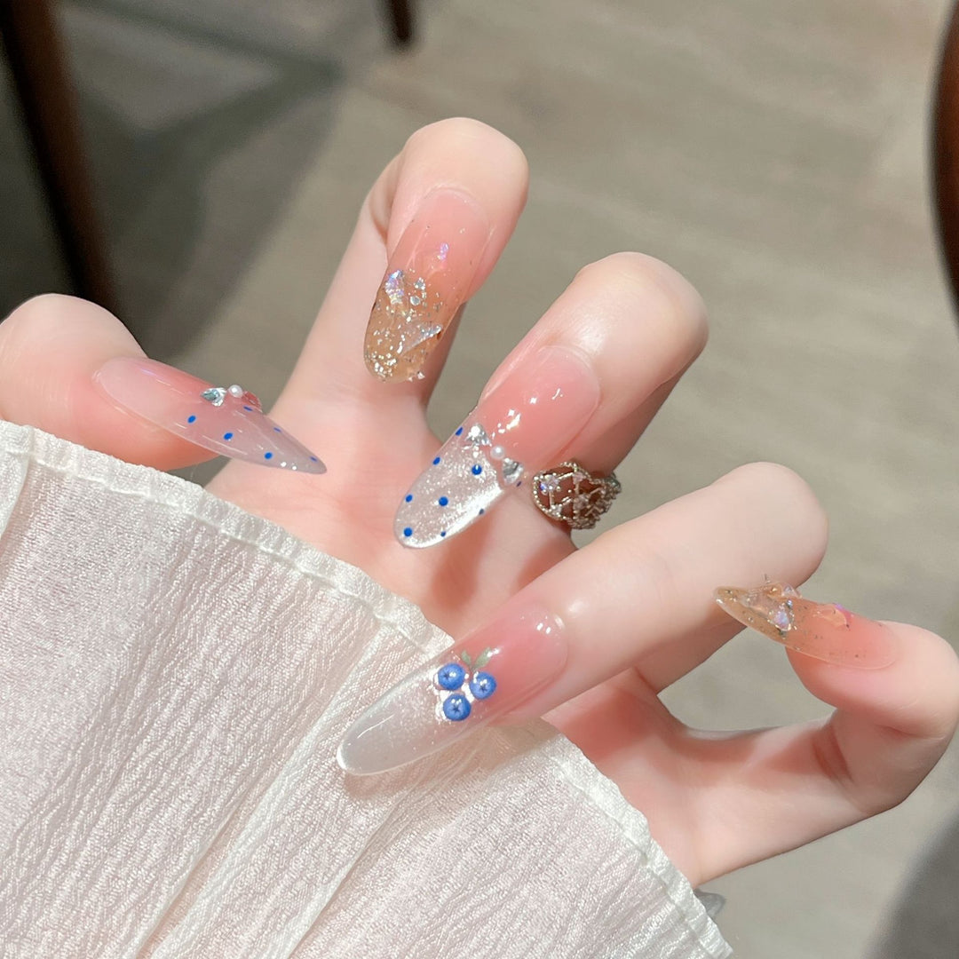 Dekoratives Glitzerndes Press-On Nagelkunstset Karnz