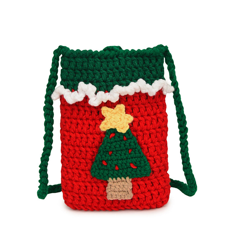 Süßes Weihnachtsmann-Themen Häkel Mini Rucksack