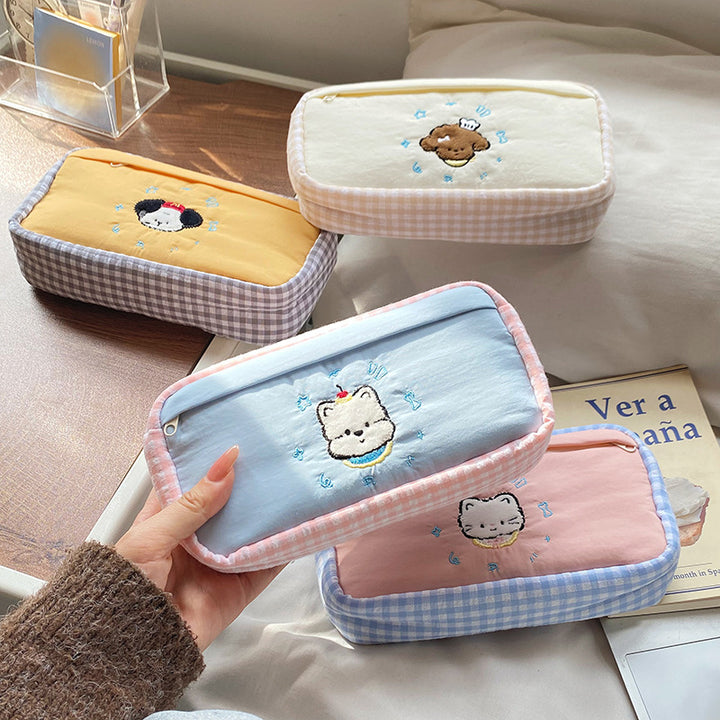 Handgefertigte Kosmetiktasche mit Verspieltem Katzenmotiv Karnz