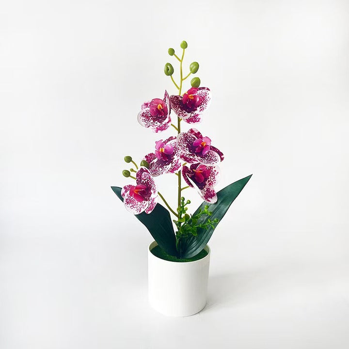 Elegante künstliche Orchideenpflanzenanordnung für die Innenausstellung