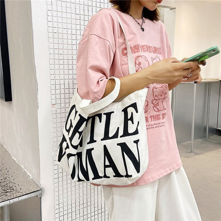 Modische Baumwolltasche mit Auffälligem Schriftzug Karnz