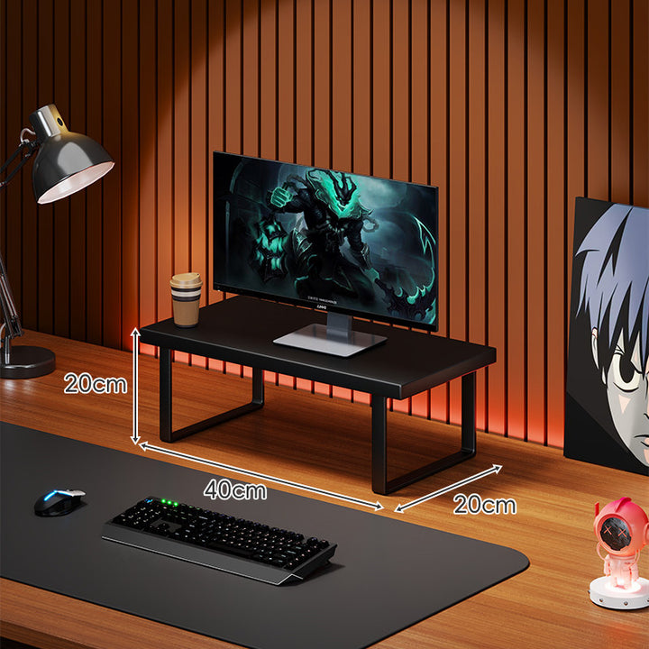 Massivholz-Monitorständer mit minimalistischem U-Rahmen aus Metallbeinen