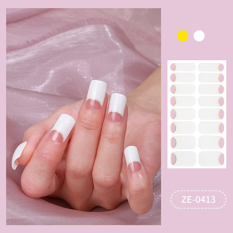 Elegante French Tip Nagelkunst Wraps