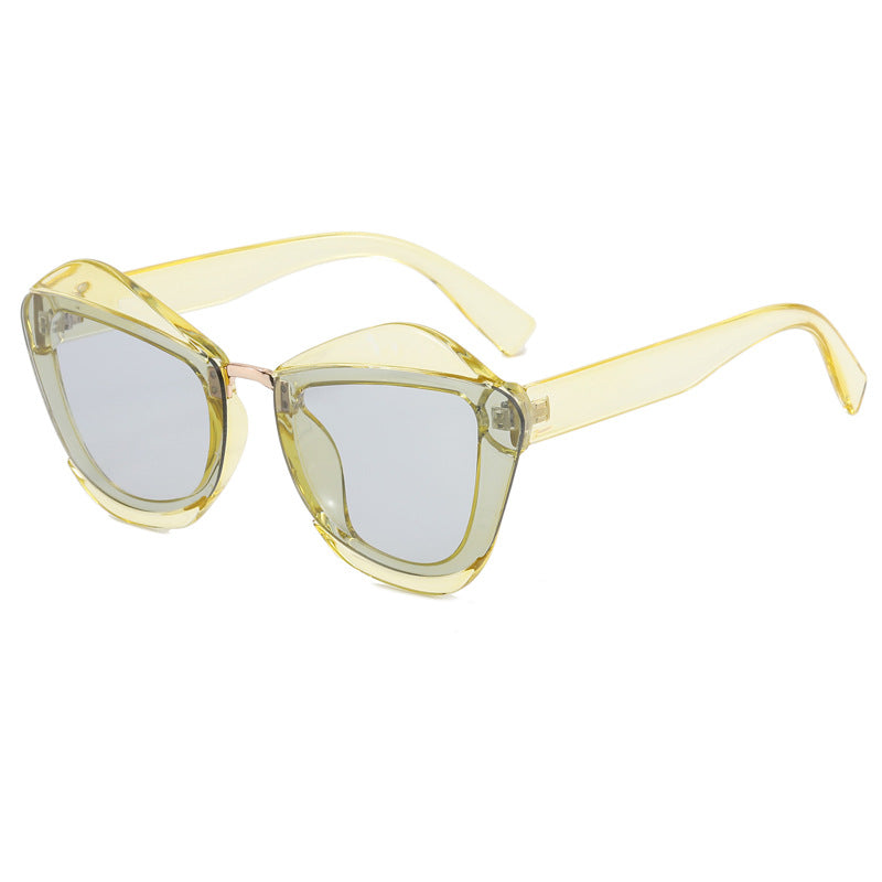 Damen auffällige Designer-Sonnenbrille mit extravagantem Rahmen Karnz