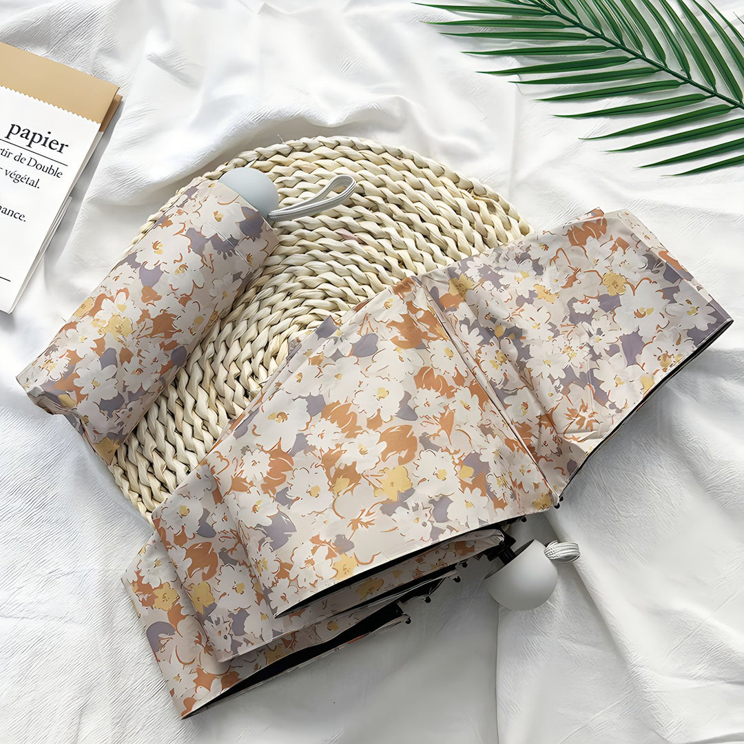 Damen Faltbarer Regenschirm mit elegantem Blumenmuster Karnz