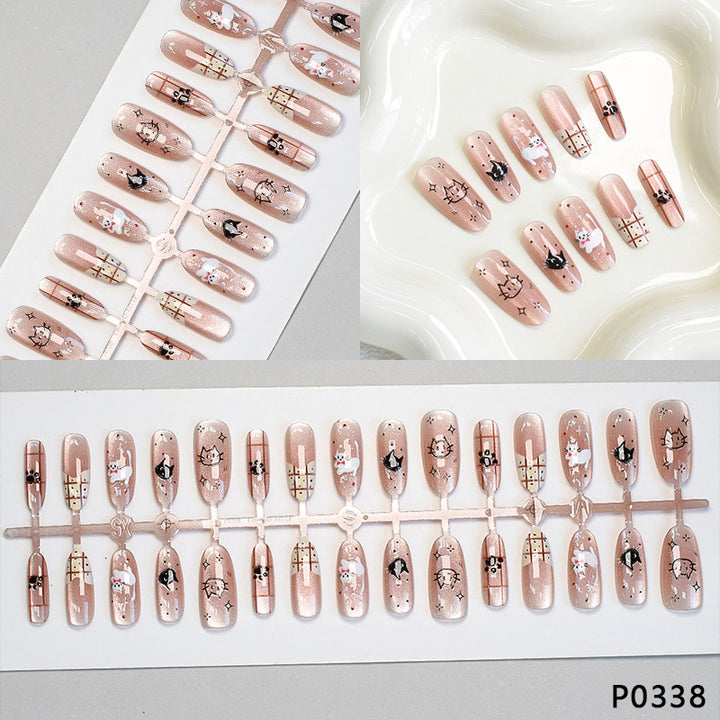 Verspielte Tier-Themen Presse-On Nagelkunst Karnz