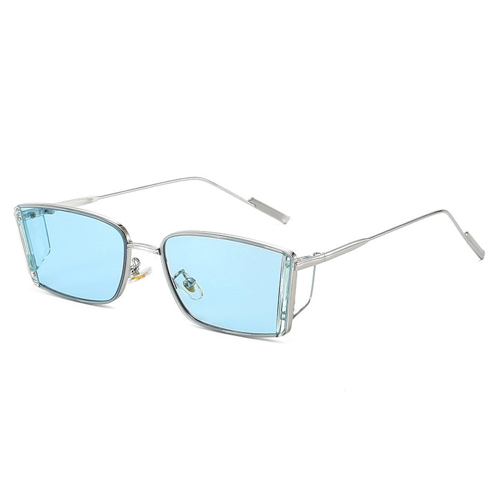 Damen elegante quadratische Sonnenbrille mit feinem Metallrahmen Karnz