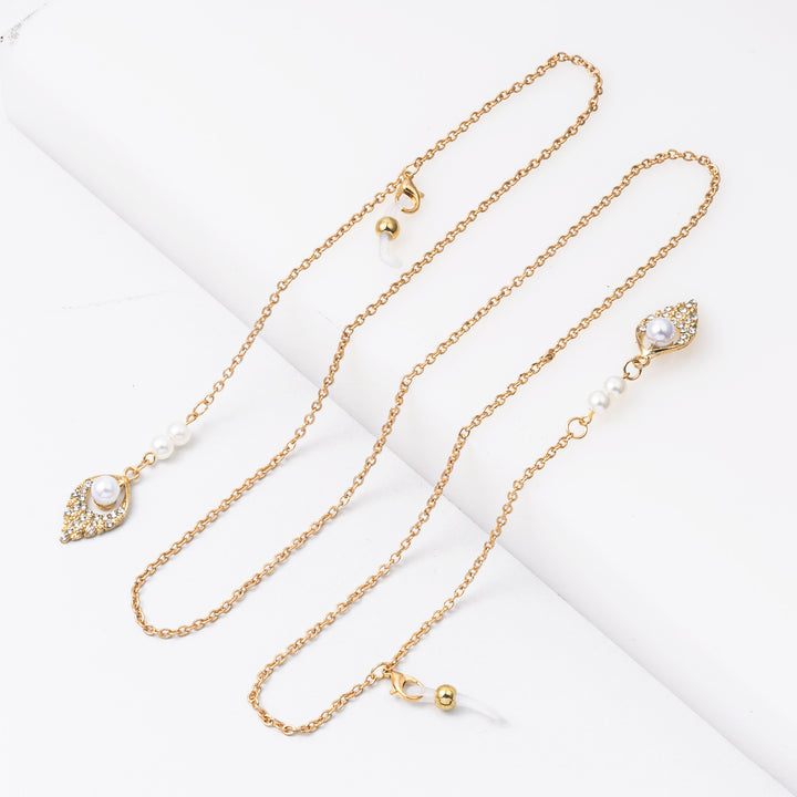 Elegante Perlenohrringe mit Kette Karnz