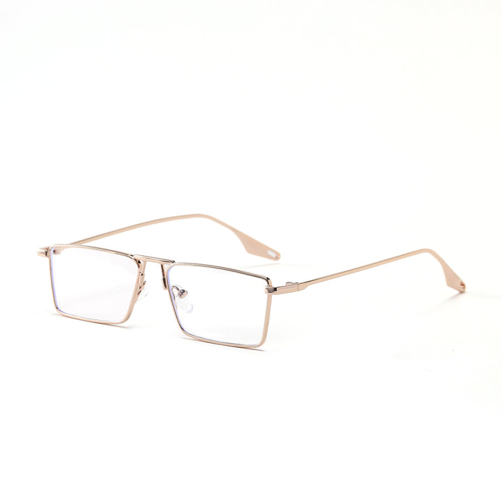 Damen elegante quadratische Sonnenbrille mit schmalem Metallrahmen und UV-Schutz Karnz