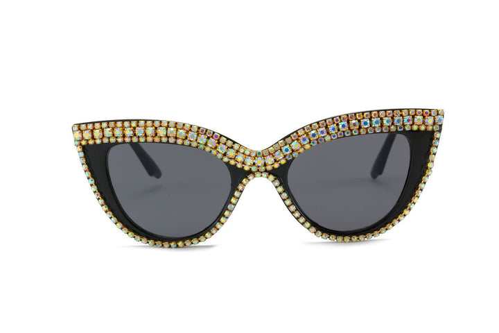 Statement Cat-Eye Sonnenbrille mit Kristallverzierungen Karnz