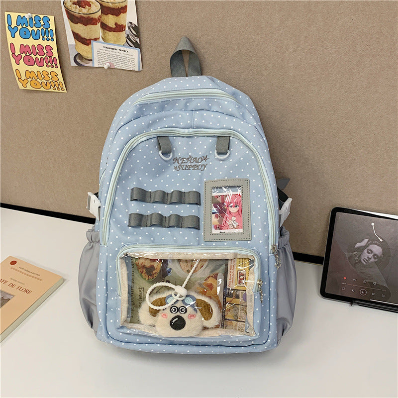 Spaß Polka-Dot Transparenter Schulrucksack