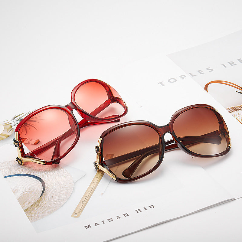 Damen große cat-eye Sonnenbrille mit dekorativen Akzenten Karnz
