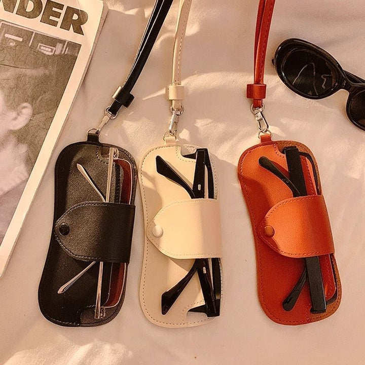 Leder Brilleetui mit verstellbarem Gurt Karnz