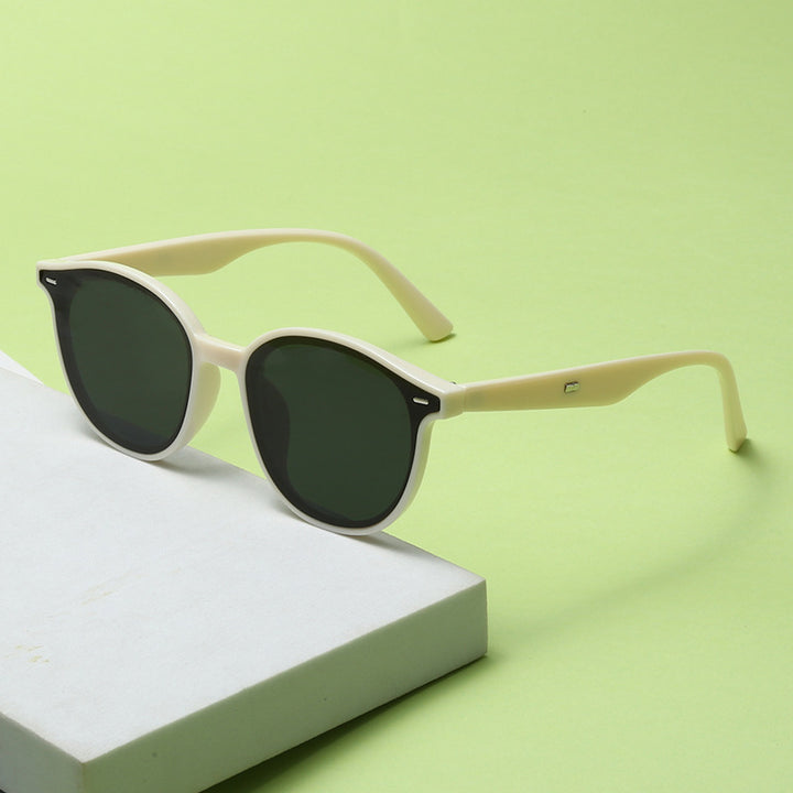Damen Modische Sonnenbrille mit trendigem, rundem Rahmen und UV-Schutz Karnz