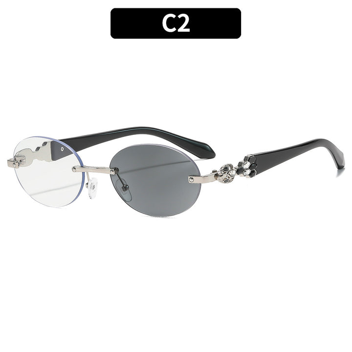Künstlerische Doppel-Objektiv-Ovale Sonnenbrille