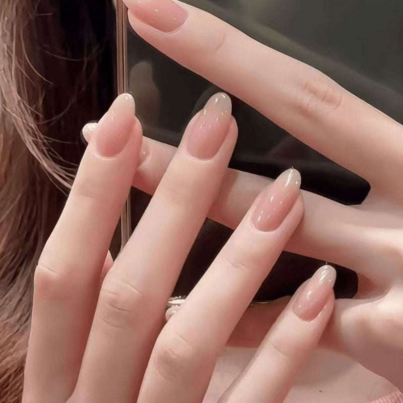 Natürliche glänzende mandelförmige Press-On-Nagelspitzen Karnz