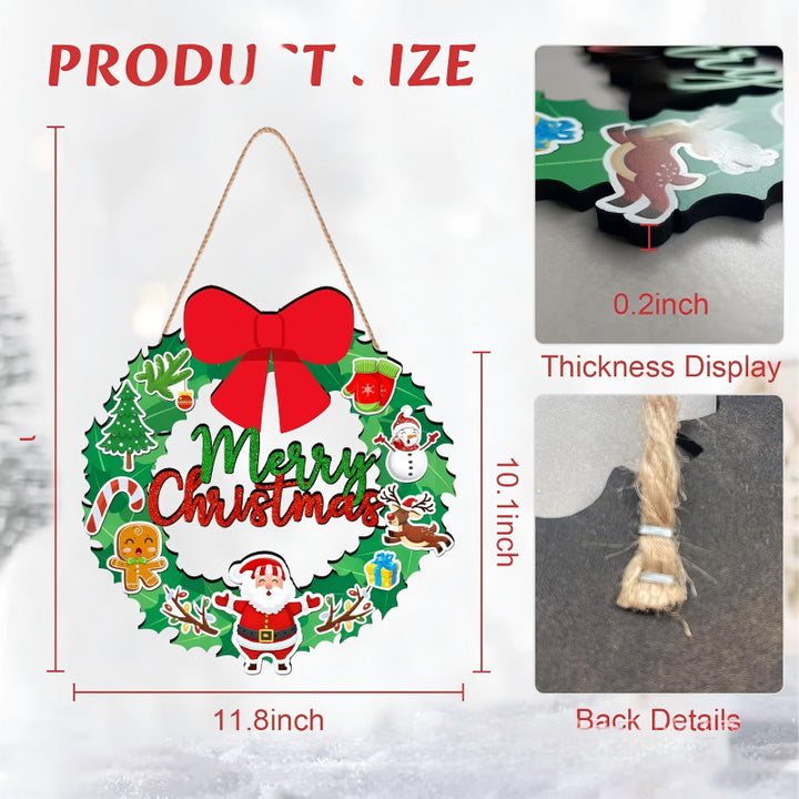 Dekoratives Holzschild mit Wintermotiven Karnz