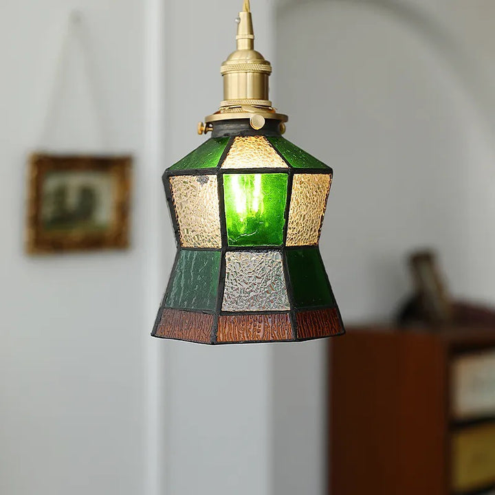Verstellbare Vintage-Glas-Hängeleuchte