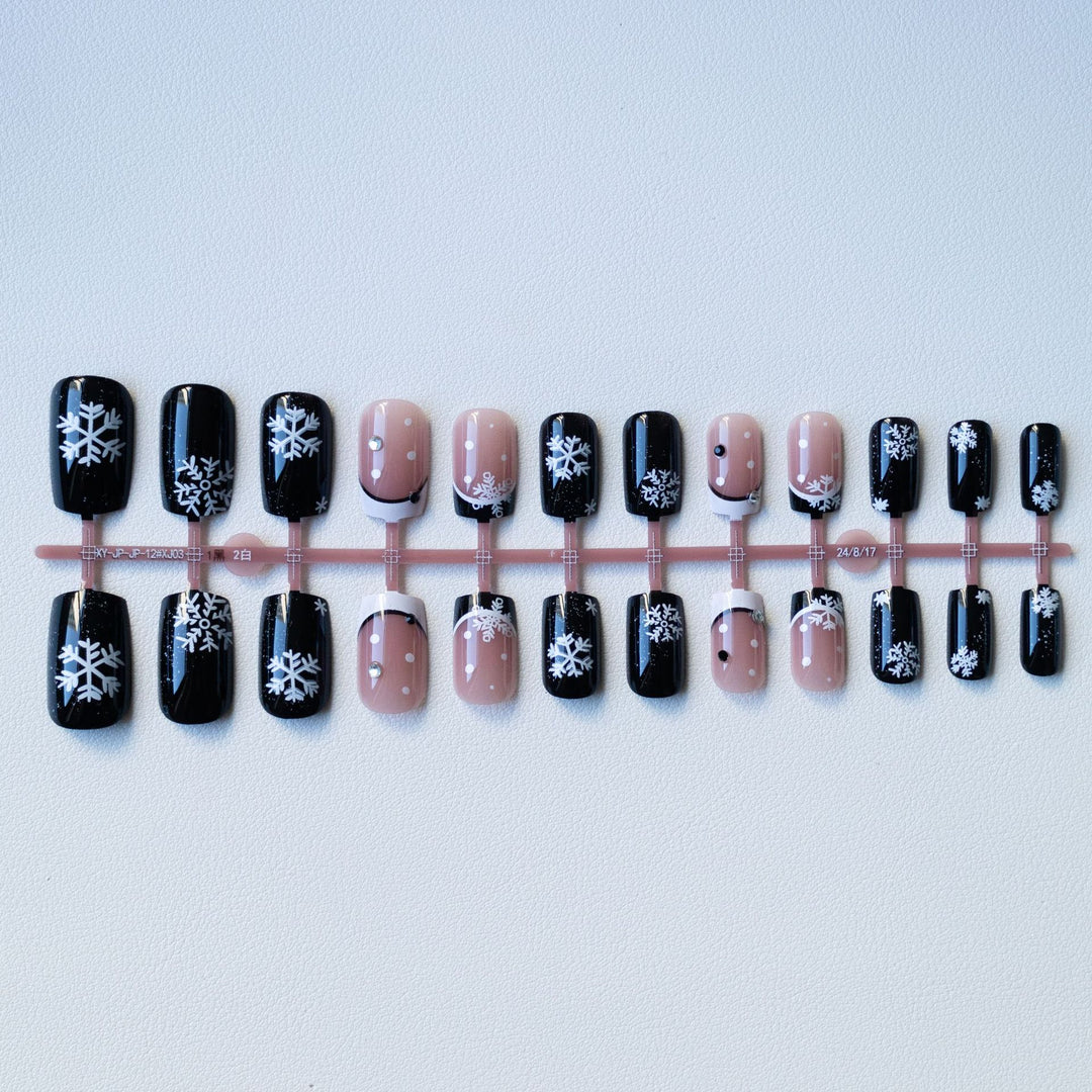 Schneeflocken-inspiriertes Acryl-Nagelkunst-Set