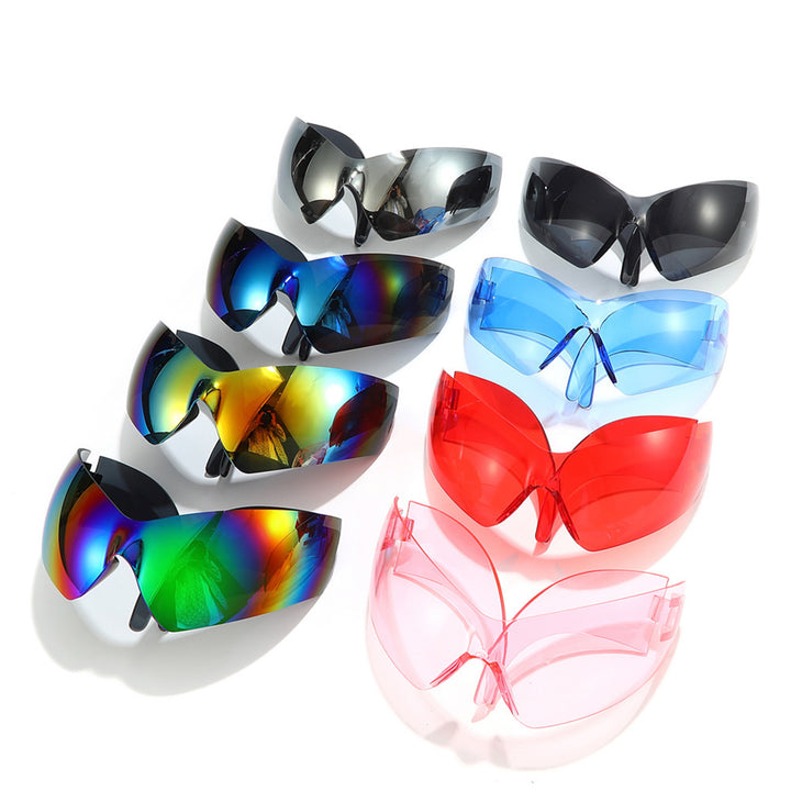 Futuristische Übergroße Shield Sonnenbrille Karnz