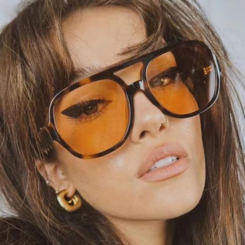 Damen modische Oversized-Sonnenbrille mit auffälligem Muster Karnz