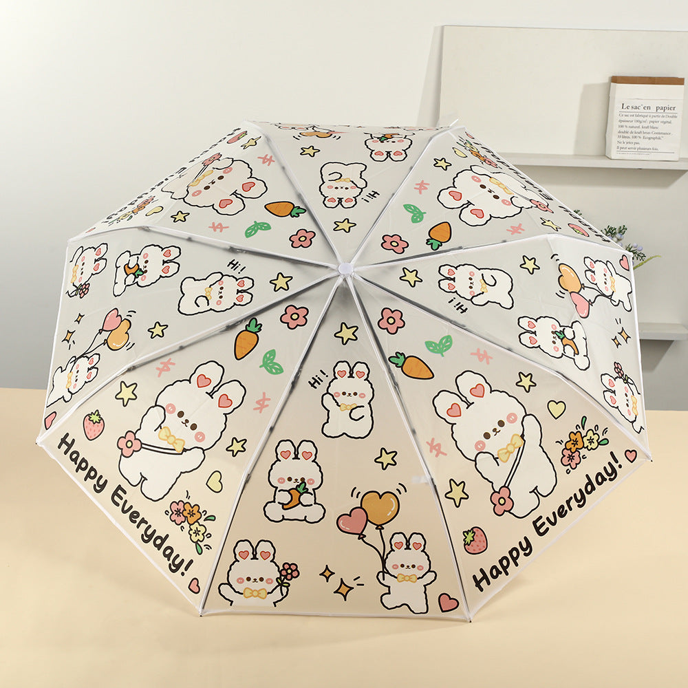 Damen aufklappbarer Regenschirm mit niedlichem Tierdesign Karnz