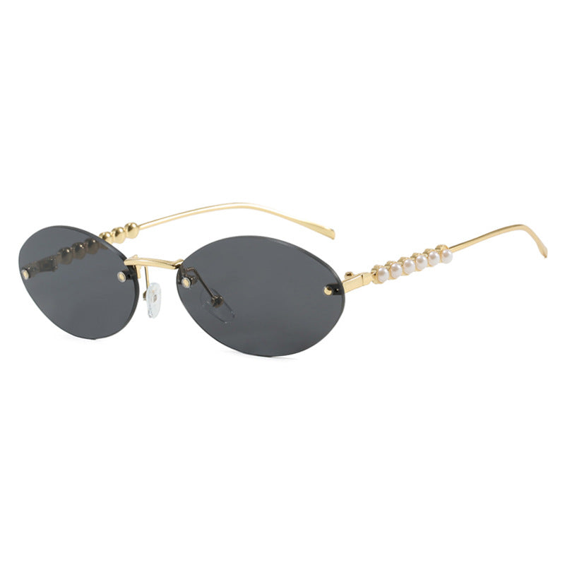 Damen stilvolle ovale Sonnenbrille mit eleganten Verzierungen Karnz