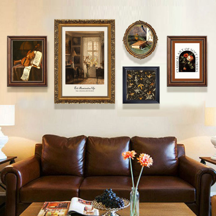 Elegante Vintage Stil Gerahmter Kunstdruck