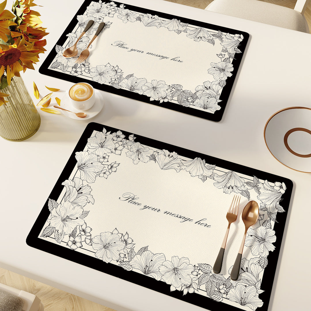Elegante Blumenmuster Tischsets Karnz