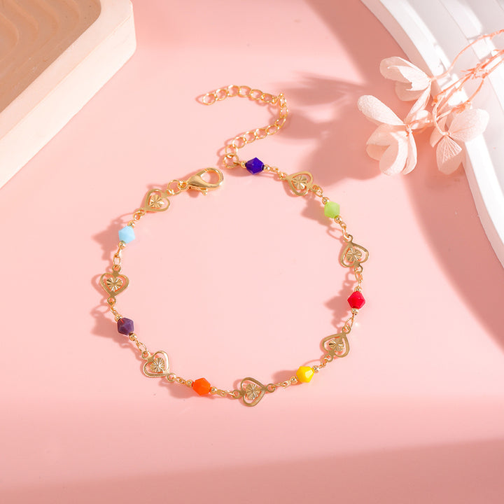 Buntes Herz Charm Armband Karnz