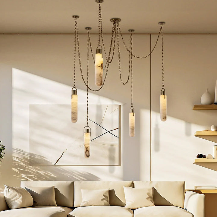 Moderne hängende Alabaster Pendelleuchte