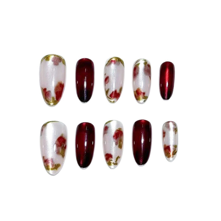 Premium Decorative Floral Press-On Nail Art Karnz