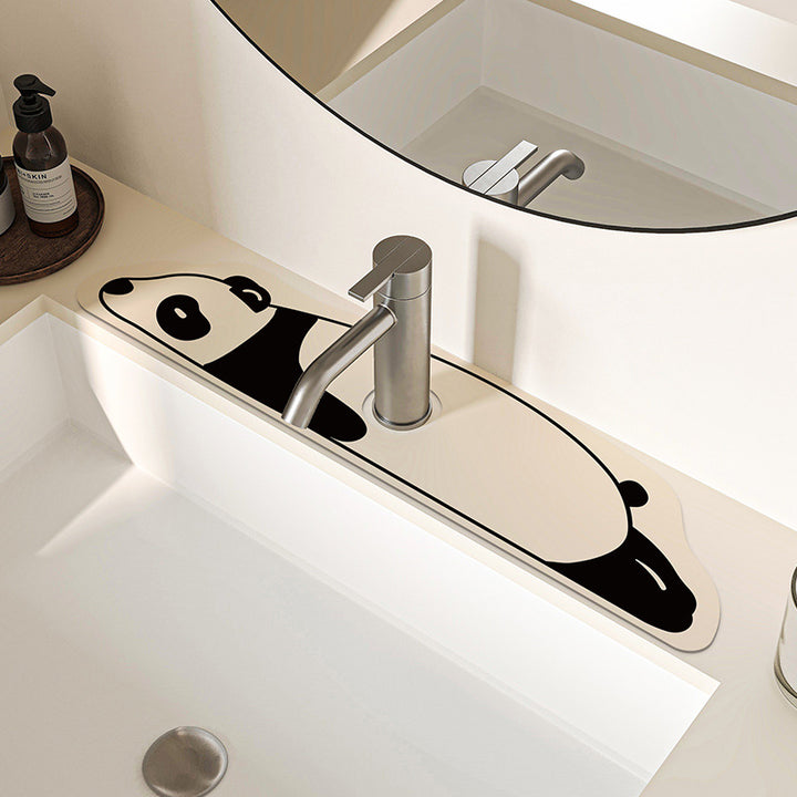 Decorative Silicone Faucet Sink Protector Mat with Dog-Shaped Counter Splash Guard