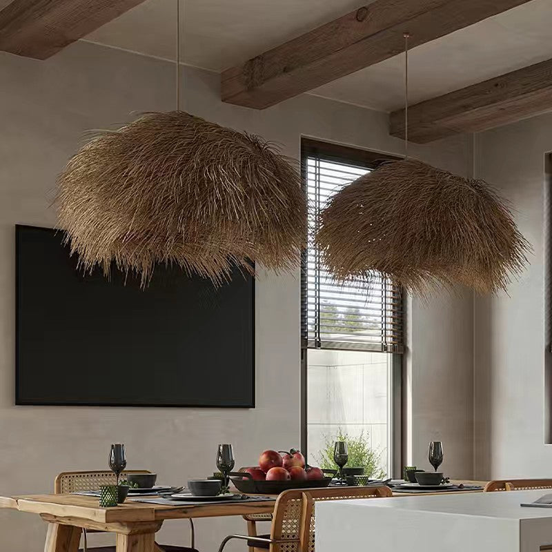 Bohemian-Style natürliche Strohlampe