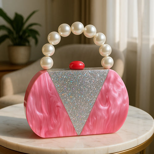Glamouröse Perlengriff Clutch