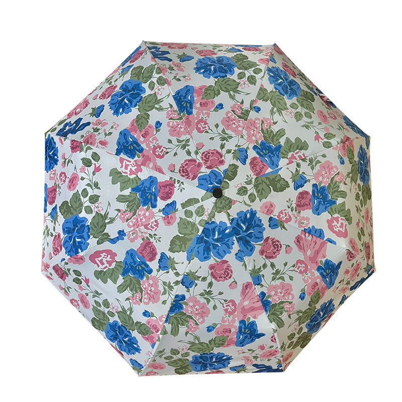 Damen Faltregenschirm mit hochwertigem Blumendesign Karnz