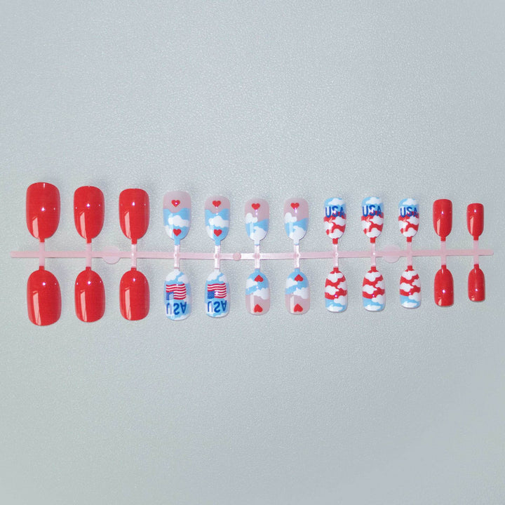 Patriotisches Wolken-Themen-Nagelkunst-Set