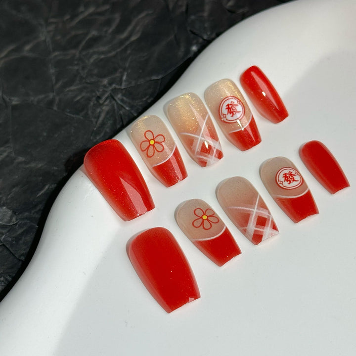 Dekorative Press-On Nagelkunst Kollektion