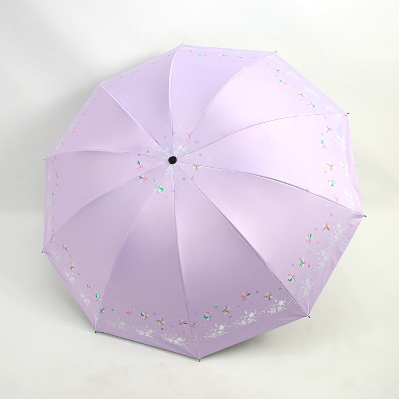 Damen Faltbarer Regenschirm mit floralen Mustern Karnz