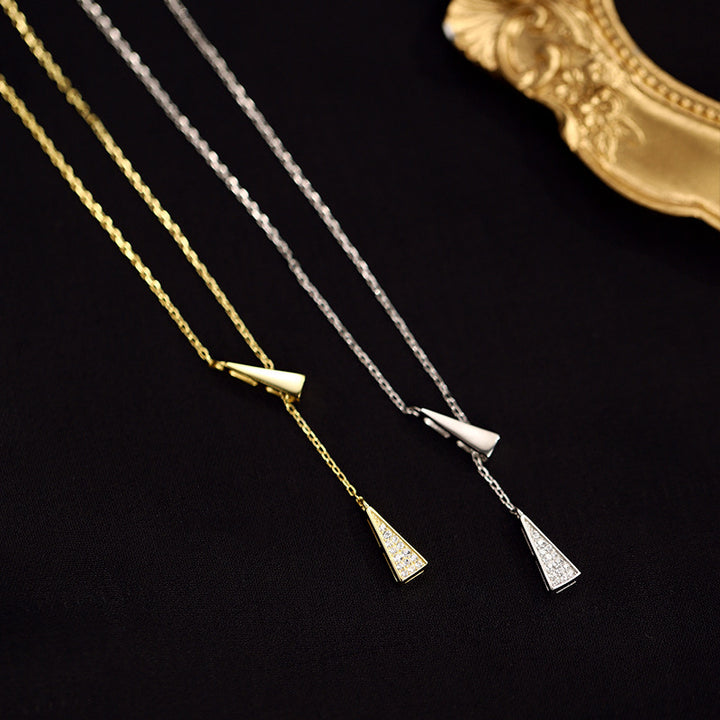 Modern Geometric Drop Necklace Karnz