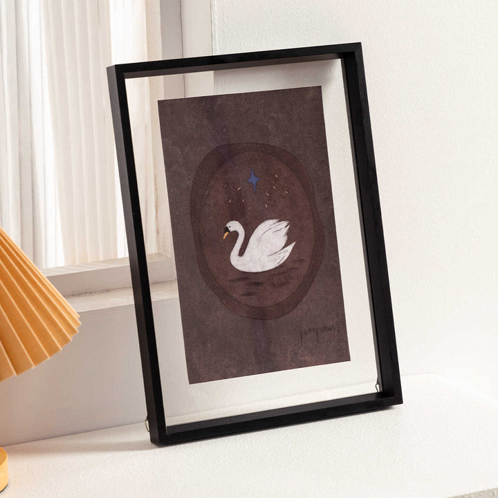 Künstlerische Gerahmte Katzenillustration
