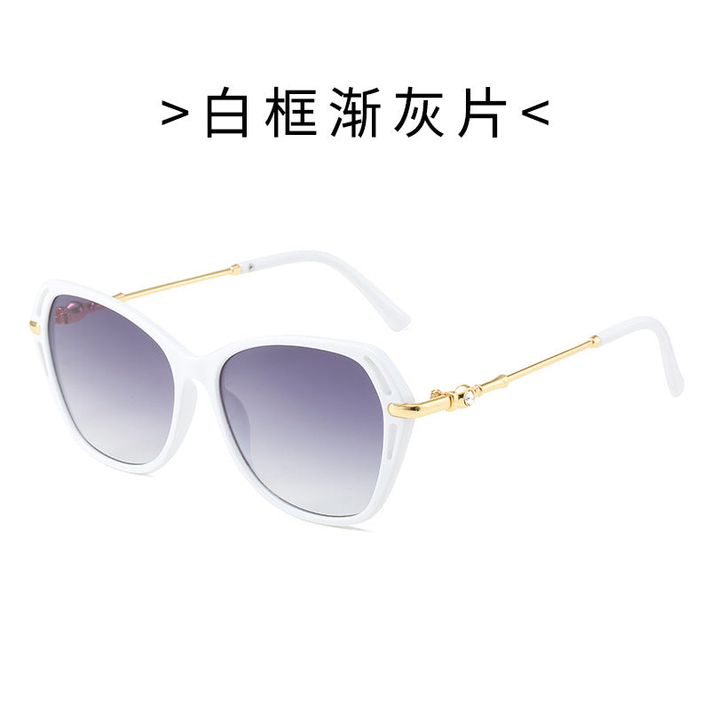 Damen modische Cat-Eye Sonnenbrille mit elegantem Metallrahmen Karnz