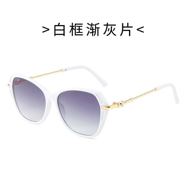 Damen modische Cat-Eye Sonnenbrille mit elegantem Metallrahmen Karnz