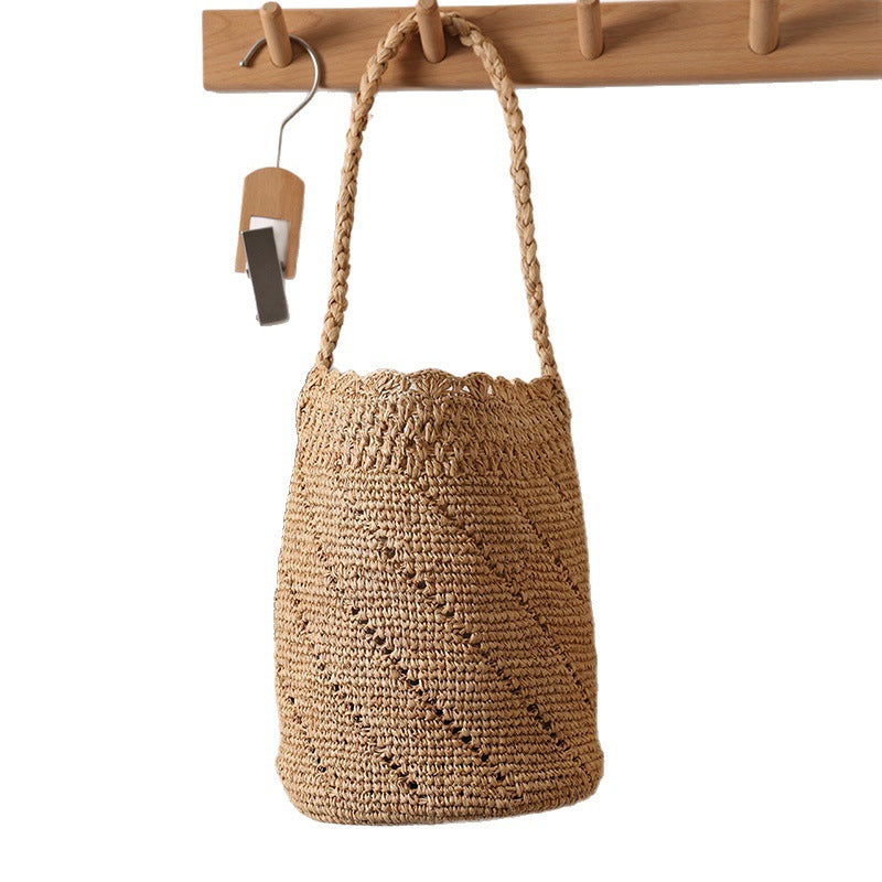 Damen Handgefertigte Basttasche mit eleganter Struktur Karnz