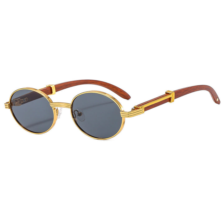 Vintage-inspirierte runde Sonnenbrille mit luxuriösen goldenen Akzenten Karnz