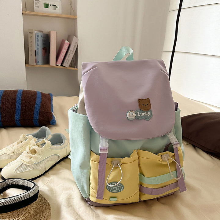 Verspielter Mehrfachtaschen-Rucksack für die Schule Karnz